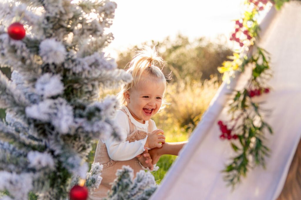Sesion de fotos de navidad niña